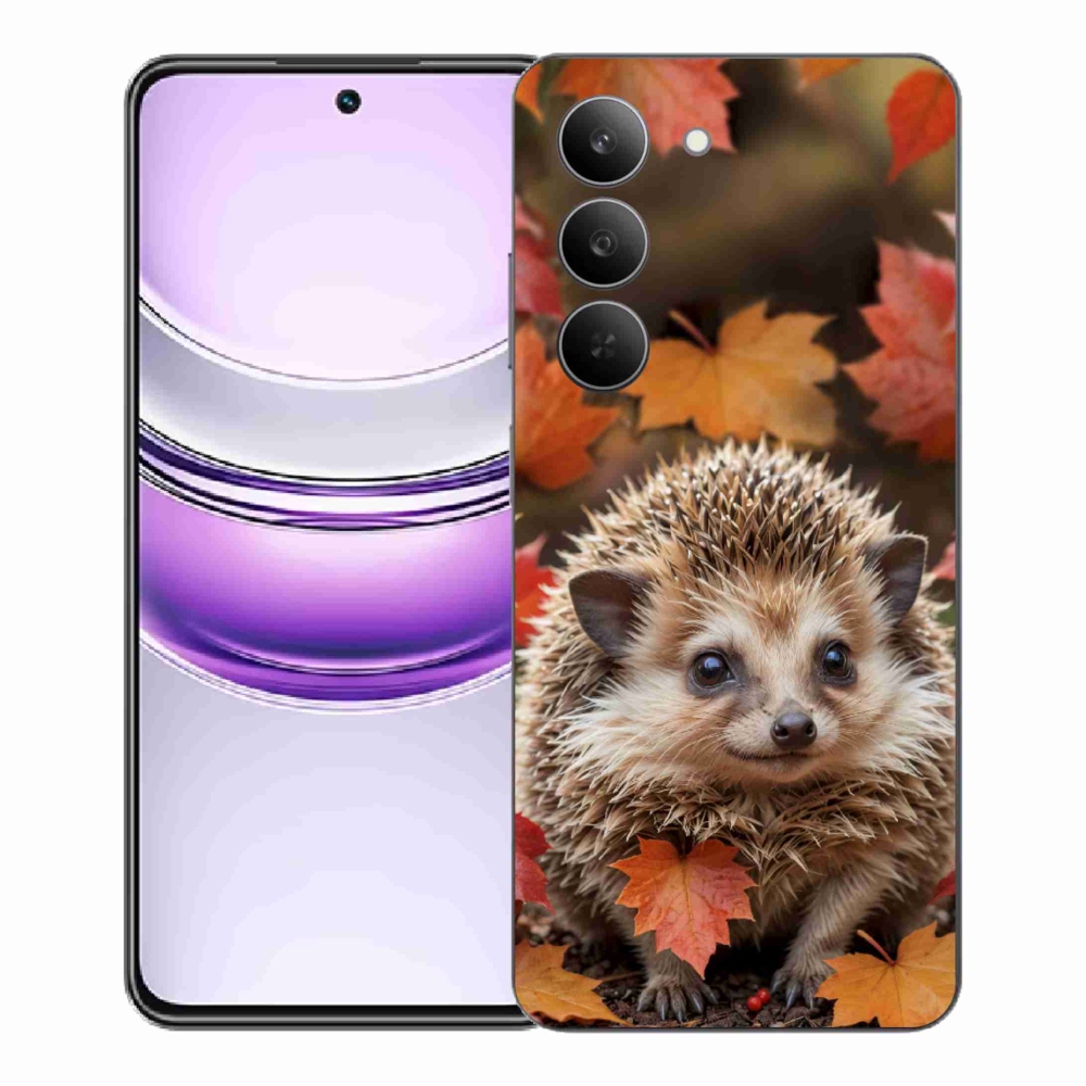 Gelový kryt mmCase na Realme 14x 5G - ježek v listí