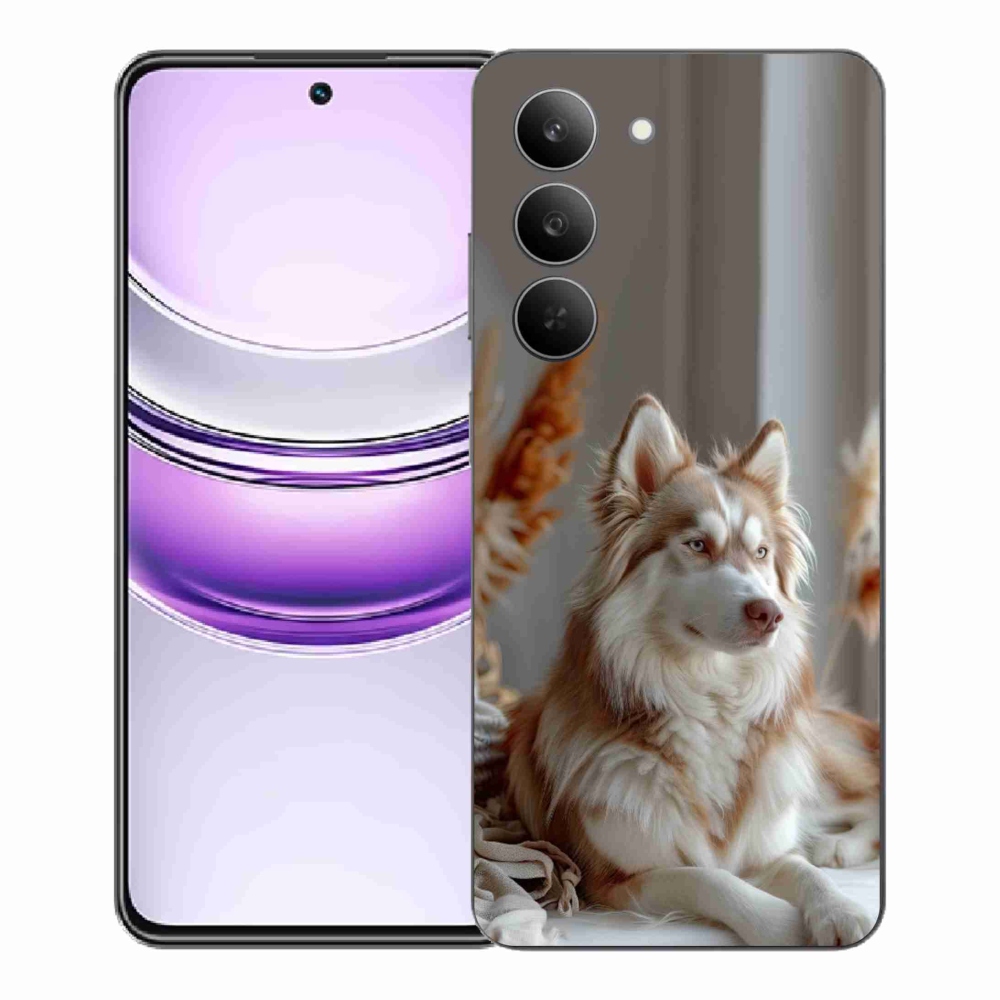 Gelový kryt mmCase na Realme 14x 5G - klidný sibiřský husky