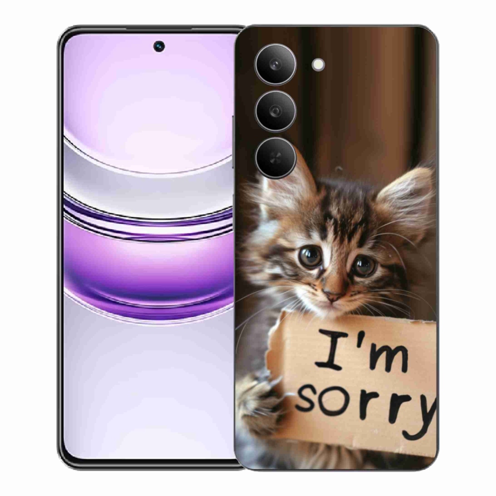 Gelový kryt mmCase na Realme 14x 5G - kočíčí omluva
