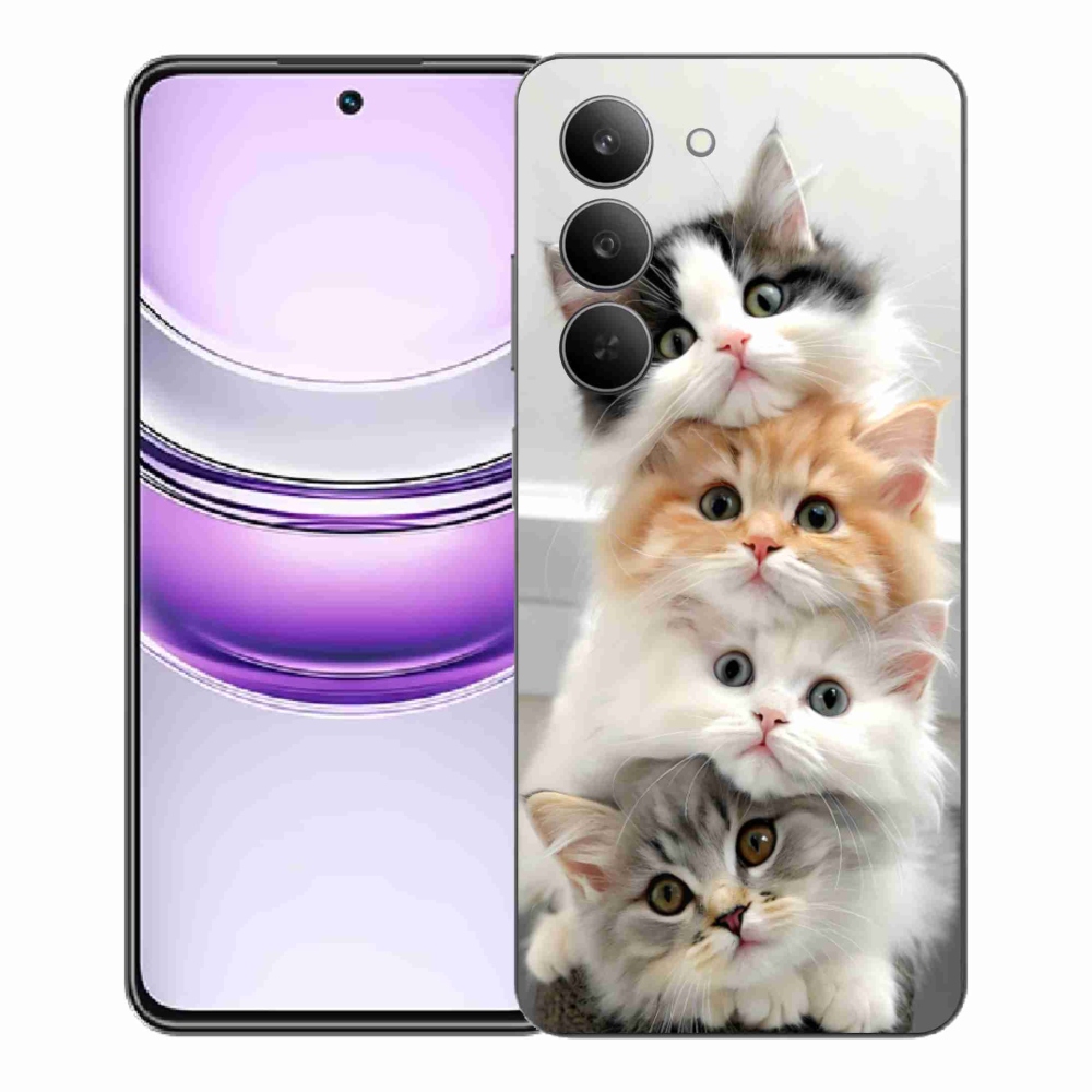 Gelový kryt mmCase na Realme 14x 5G - kočičí parta