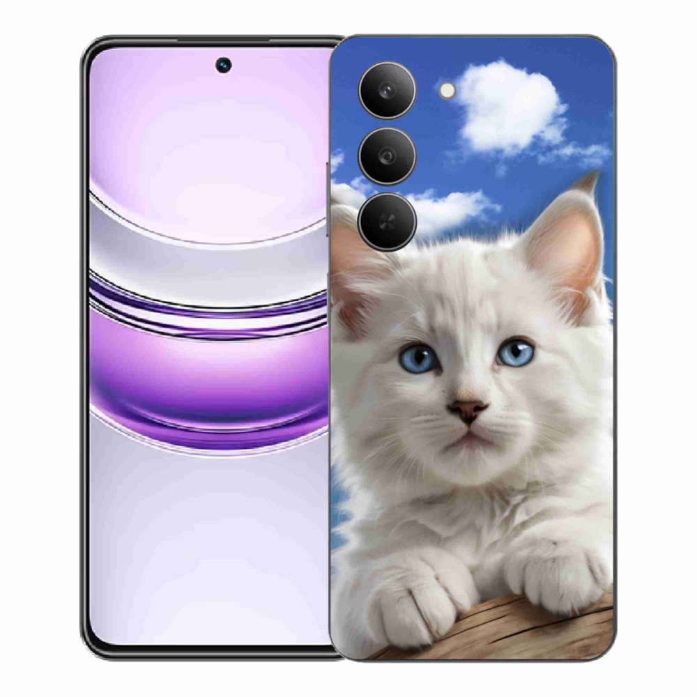 Gelový kryt mmCase na Realme 14x 5G - kotě a oblaka