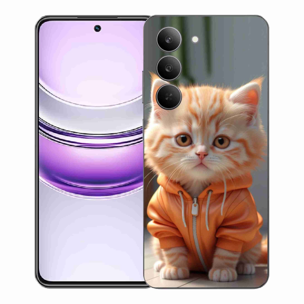 Gelový kryt mmCase na Realme 14x 5G - kotě v mikině