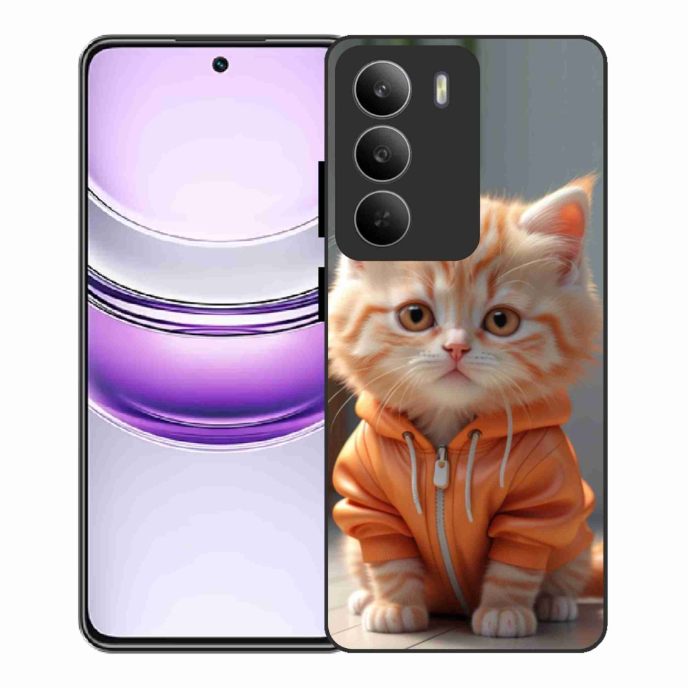 Gelový kryt mmCase na Realme 14x 5G - kotě v mikině