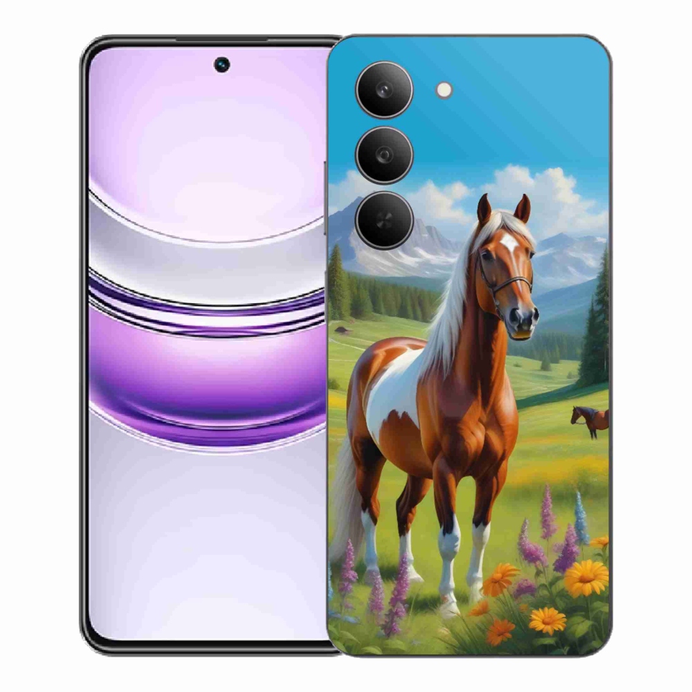 Gelový kryt mmCase na Realme 14x 5G - kůň na louce