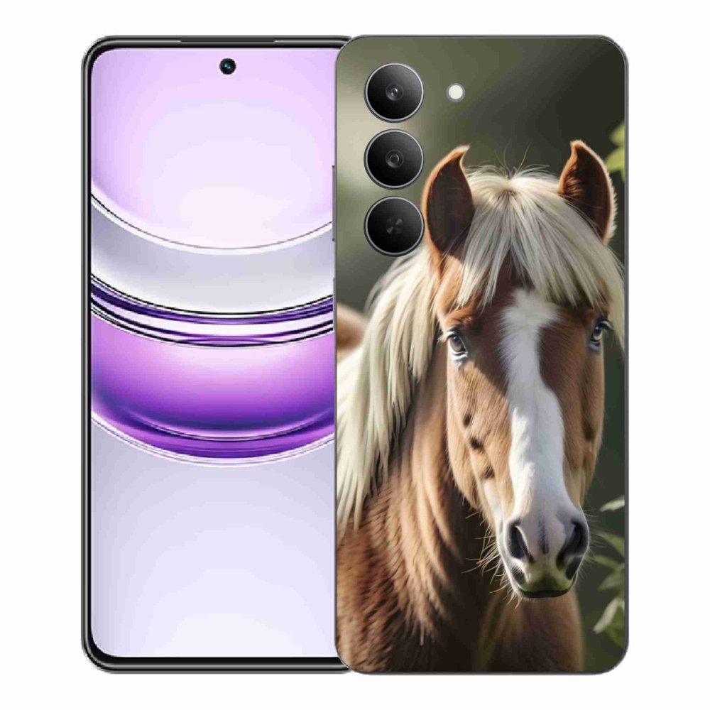 Gelový kryt mmCase na Realme 14x 5G - kůň se světlou hřívou