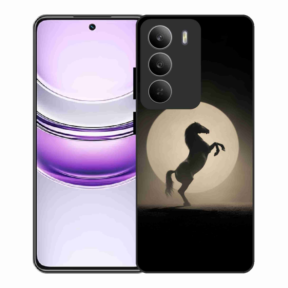 Gelový kryt mmCase na Realme 14x 5G - kůň v siluetě