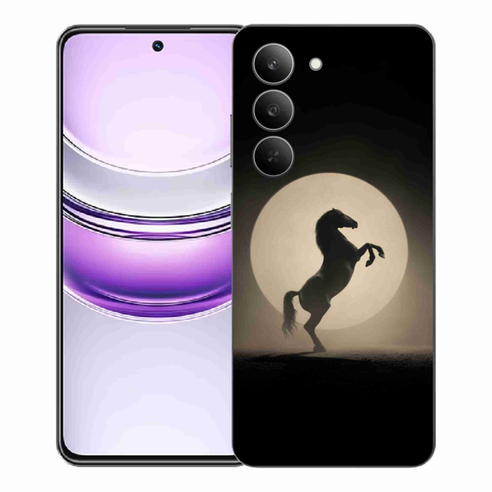Gelový kryt mmCase na Realme 14x 5G - kůň v siluetě