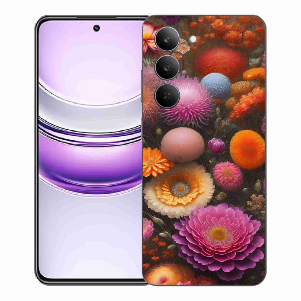 Gelový kryt mmCase na Realme 14x 5G - květinová kompozice