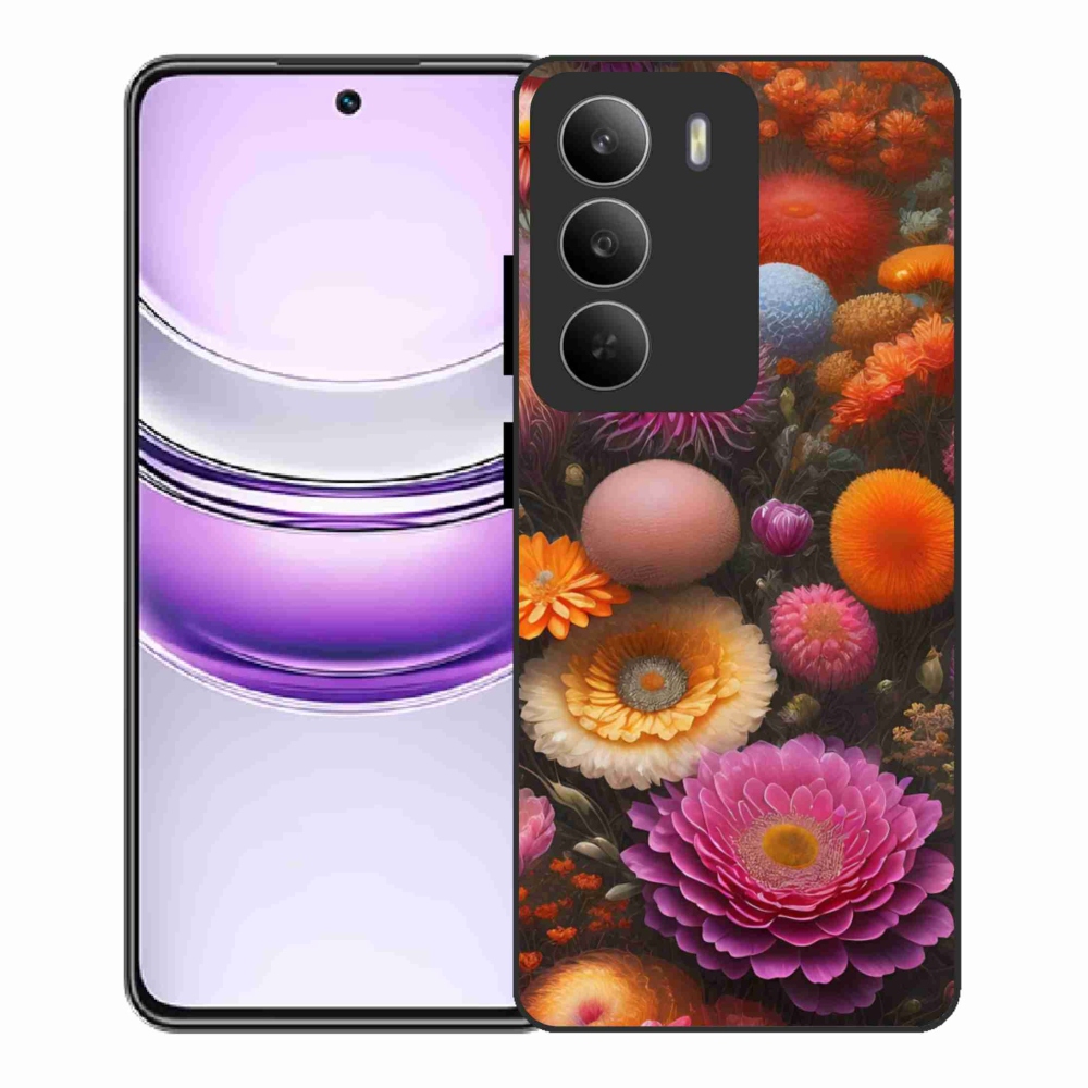 Gelový kryt mmCase na Realme 14x 5G - květinová kompozice