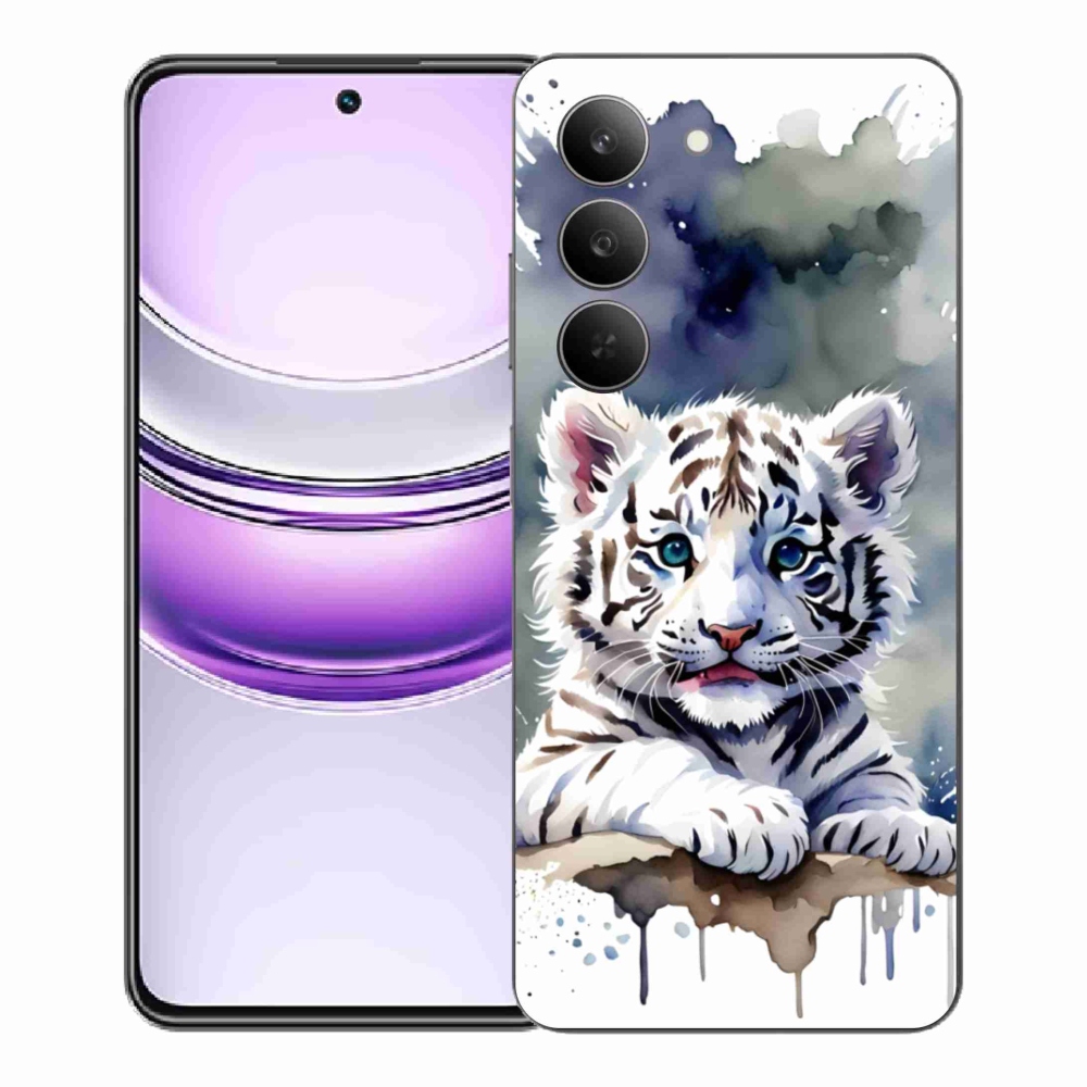 Gelový kryt mmCase na Realme 14x 5G - mládě bílého tygra