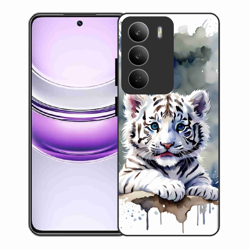 Gelový kryt mmCase na Realme 14x 5G - mládě bílého tygra