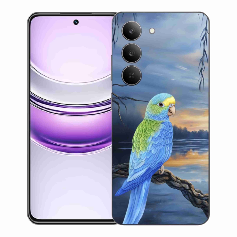 Gelový kryt mmCase na Realme 14x 5G - modrý papoušek
