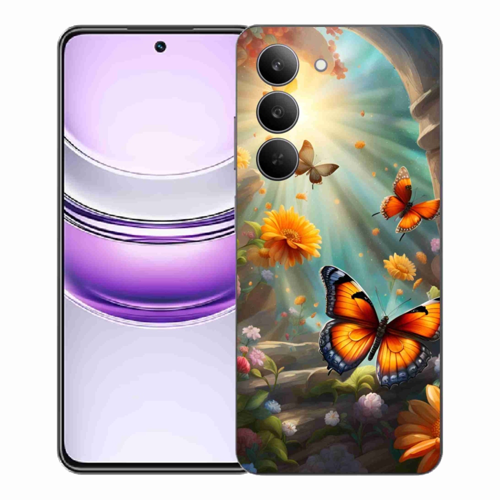 Gelový kryt mmCase na Realme 14x 5G - motýlí zahrada 2