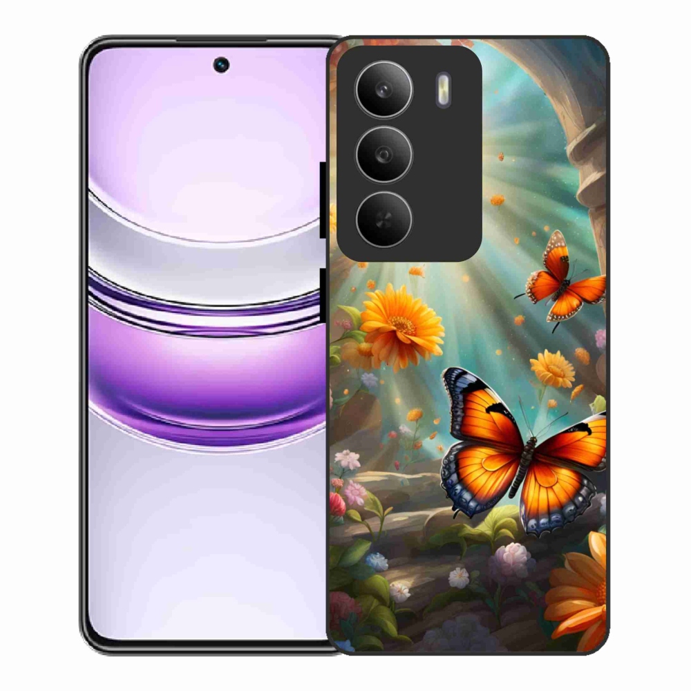 Gelový kryt mmCase na Realme 14x 5G - motýlí zahrada 2