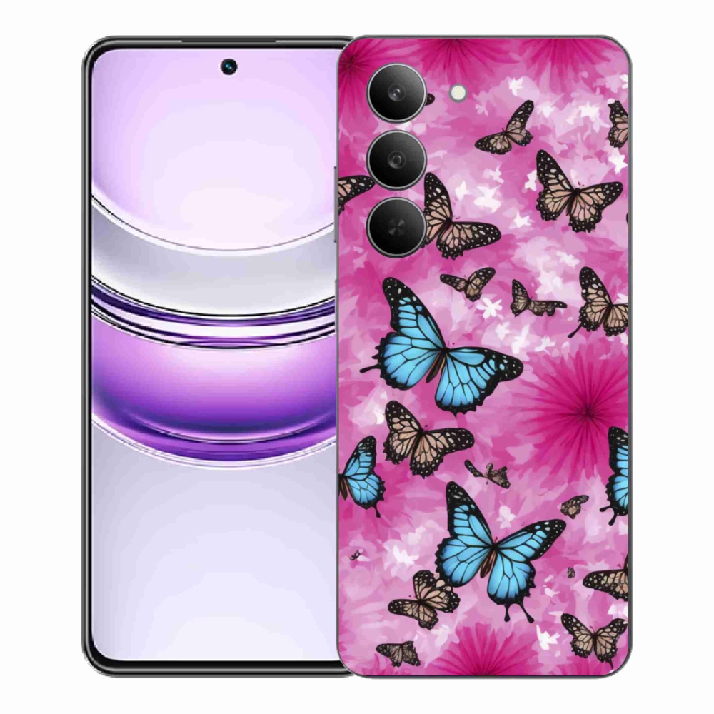 Gelový kryt mmCase na Realme 14x 5G - motýlí zahrada
