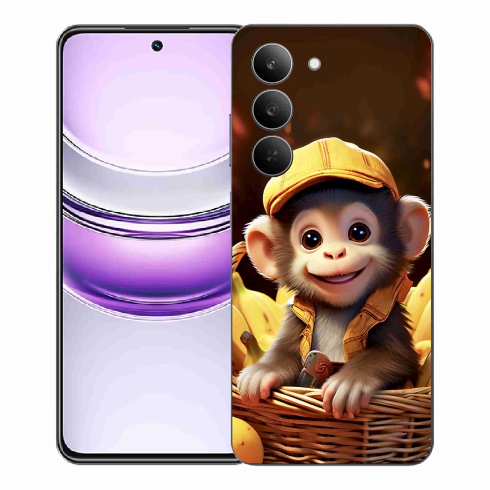 Gelový kryt mmCase na Realme 14x 5G - opice v košíku