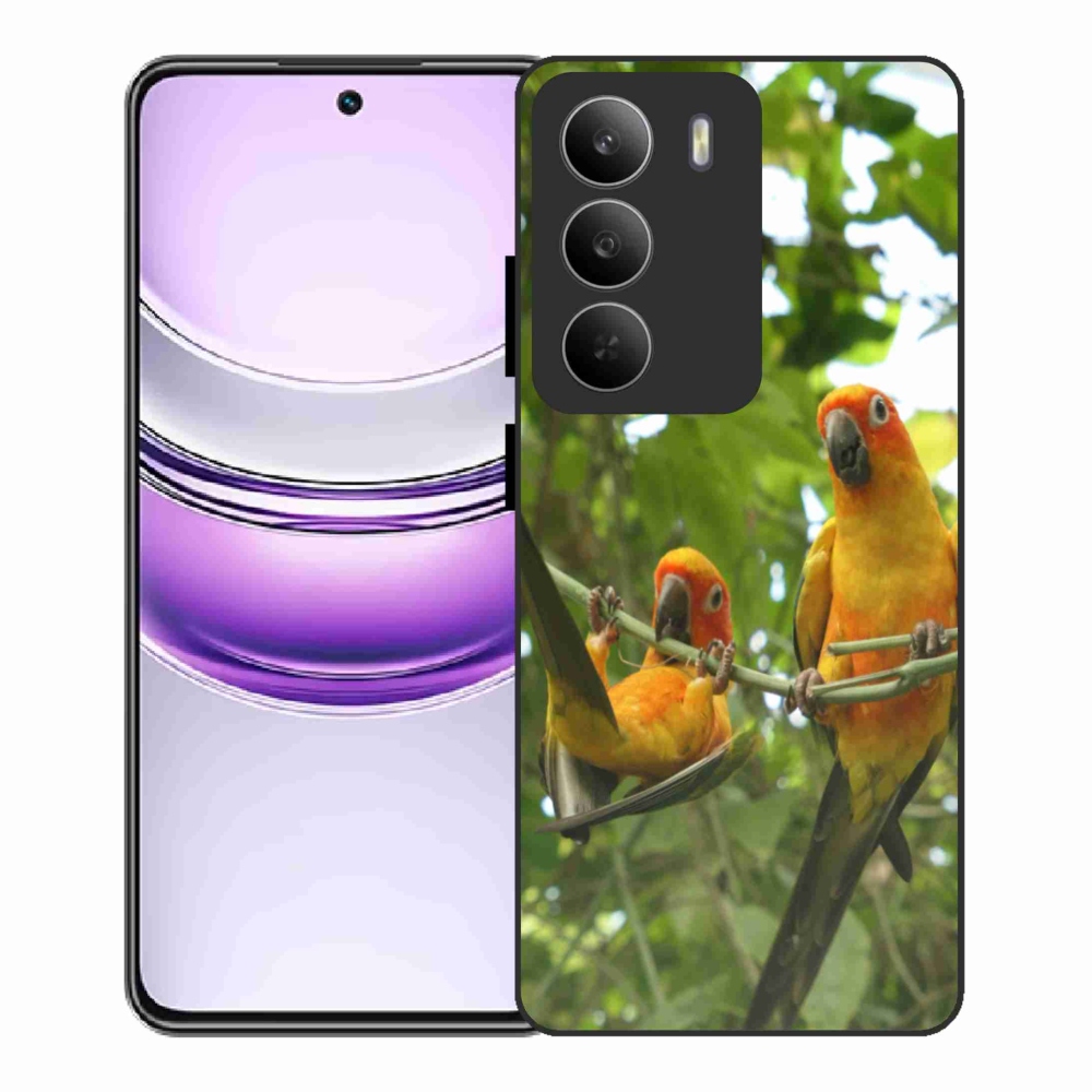 Gelový kryt mmCase na Realme 14x 5G - papoušci aratingy