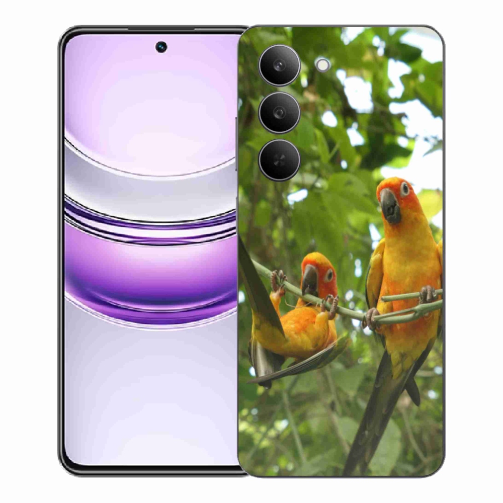 Gelový kryt mmCase na Realme 14x 5G - papoušci aratingy