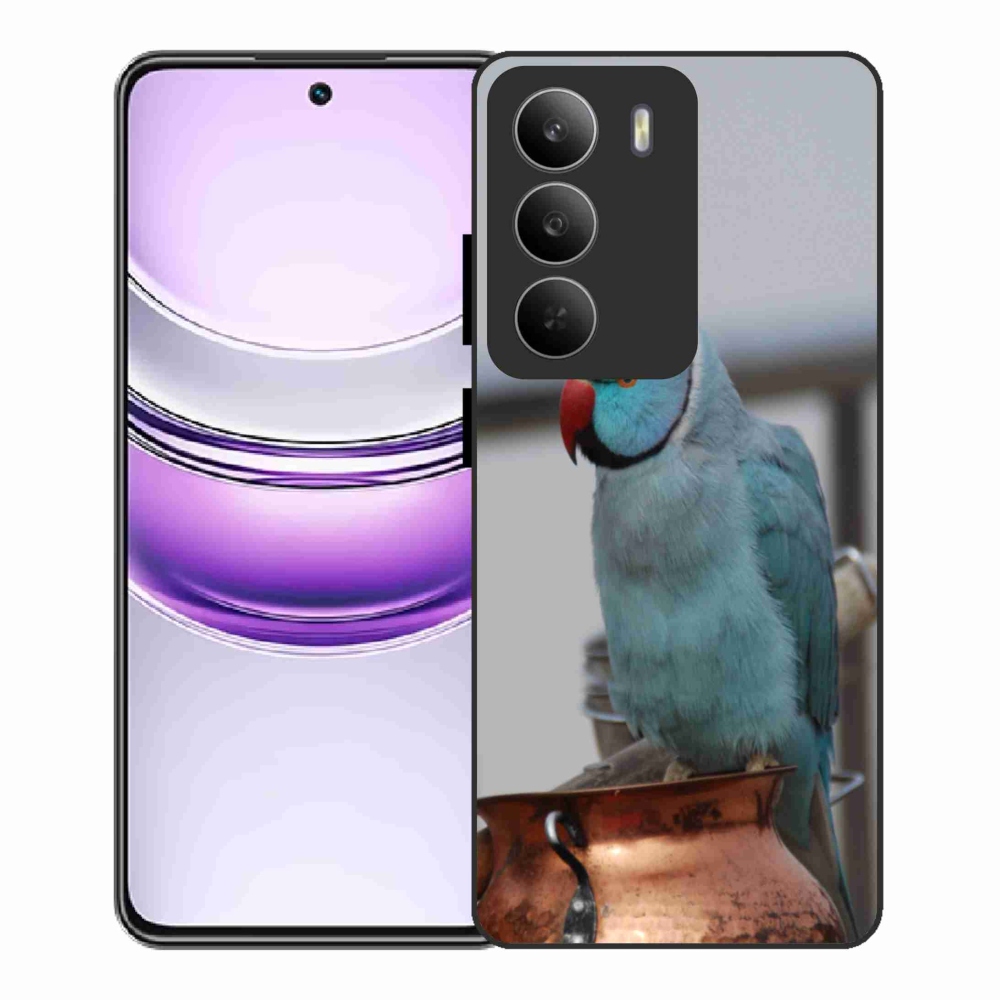 Gelový kryt mmCase na Realme 14x 5G - papoušek alexandr modrý