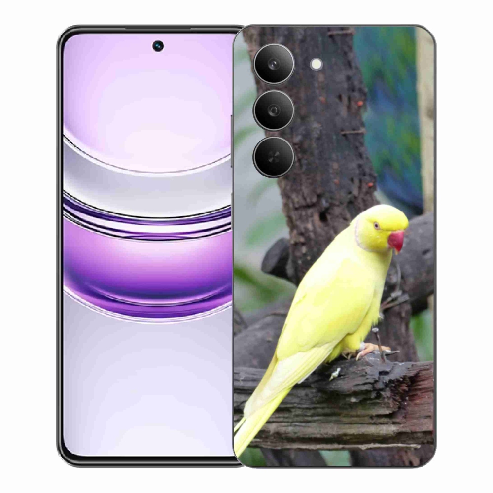 Gelový kryt mmCase na Realme 14x 5G - papoušek alexandr žlutý