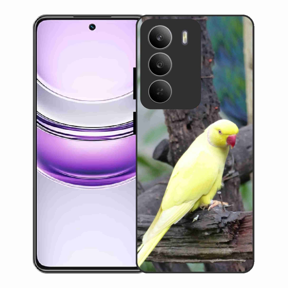 Gelový kryt mmCase na Realme 14x 5G - papoušek alexandr žlutý