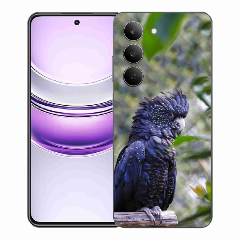 Gelový kryt mmCase na Realme 14x 5G - papoušek kakadu černý