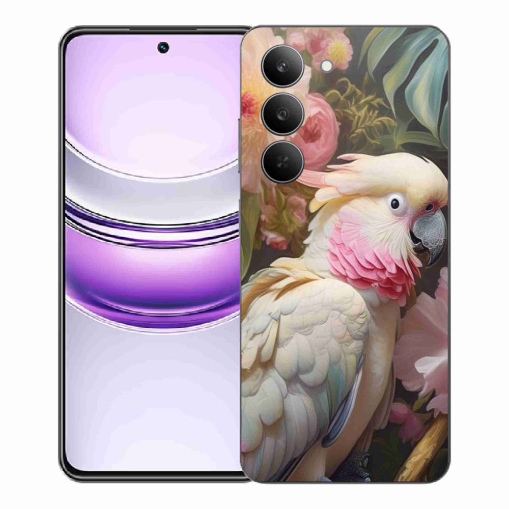 Gelový kryt mmCase na Realme 14x 5G - papoušek kakadu růžový 2