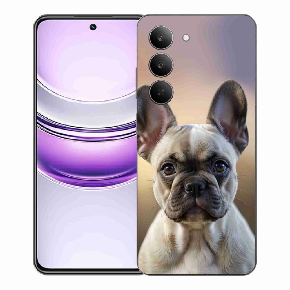 Gelový kryt mmCase na Realme 14x 5G - roztomilý francouzský buldoček