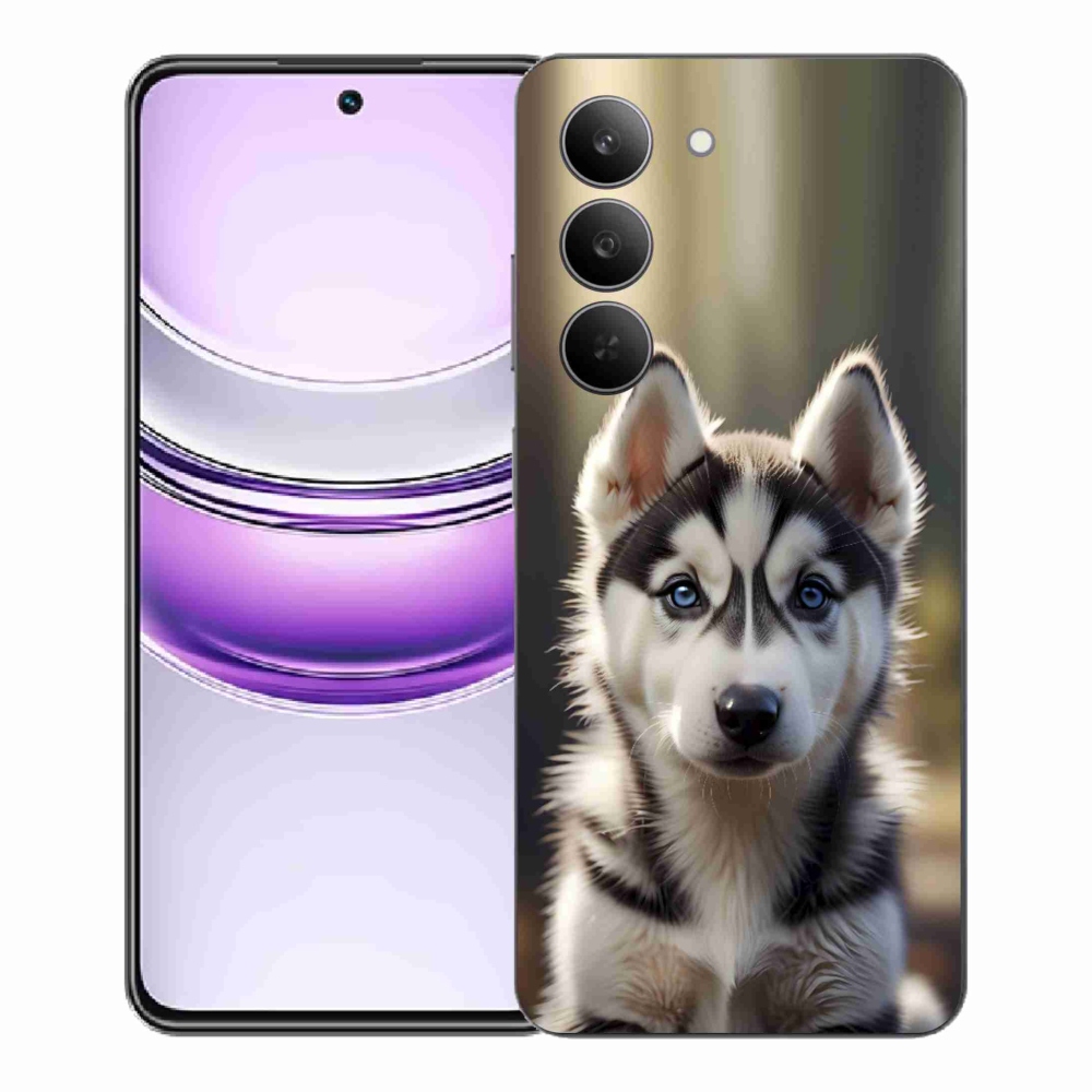 Gelový kryt mmCase na Realme 14x 5G - roztomilý sibiřský husky