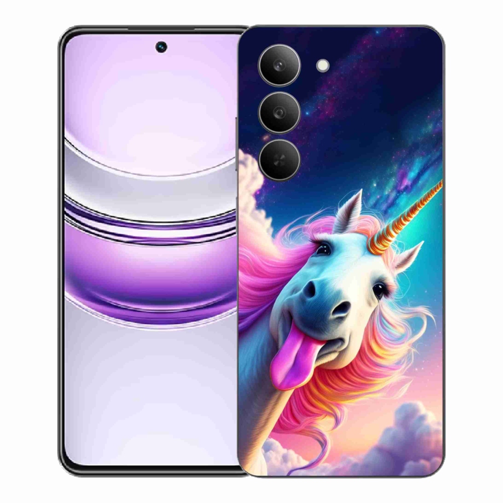 Gelový kryt mmCase na Realme 14x 5G - šílený jednorožec