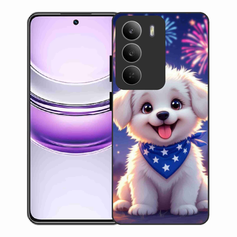 Gelový kryt mmCase na Realme 14x 5G - slavnostní štěně