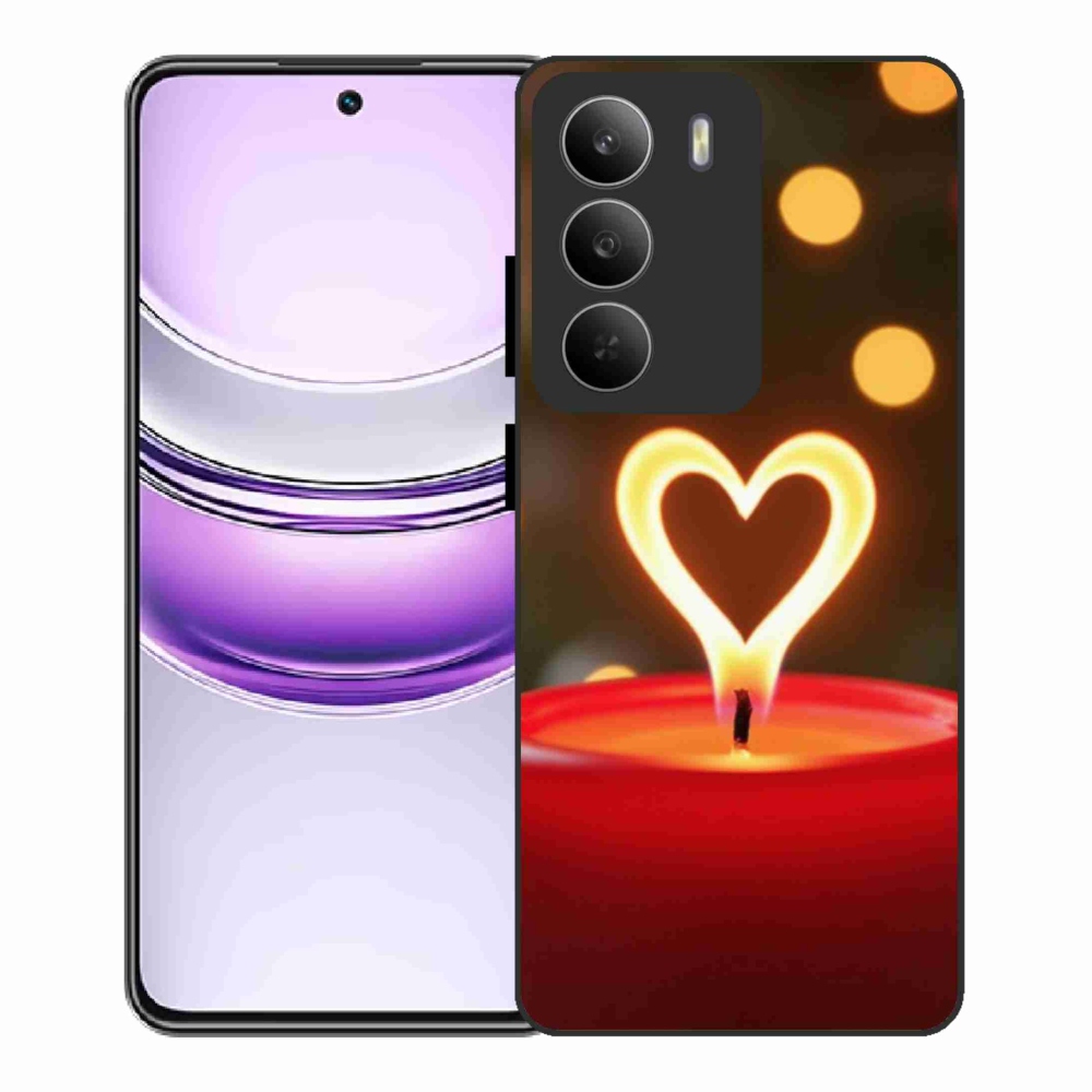 Gelový kryt mmCase na Realme 14x 5G - srdce z plamene