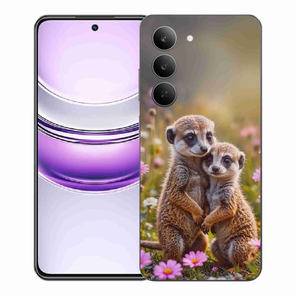 Gelový kryt mmCase na Realme 14x 5G - surikatí duo