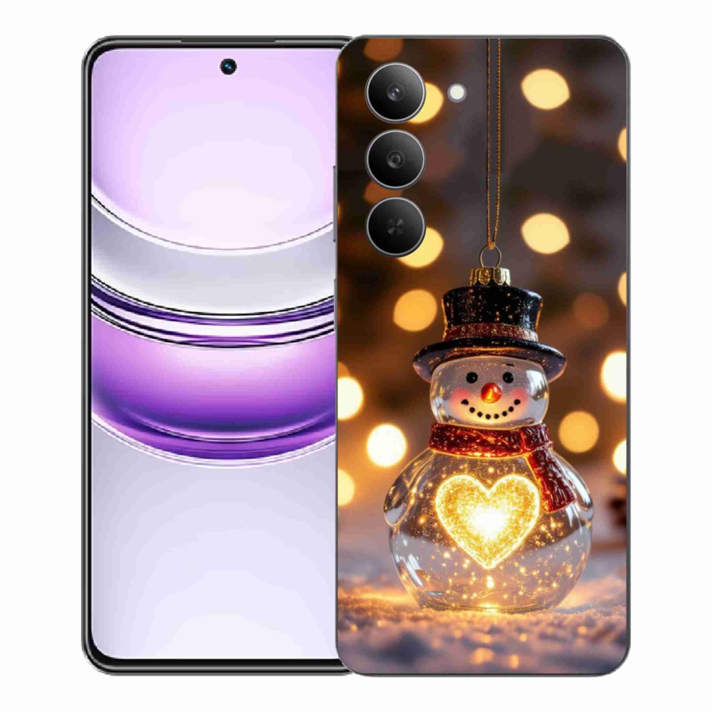Gelový kryt mmCase na Realme 14x 5G - svítící vánoční sněhulák