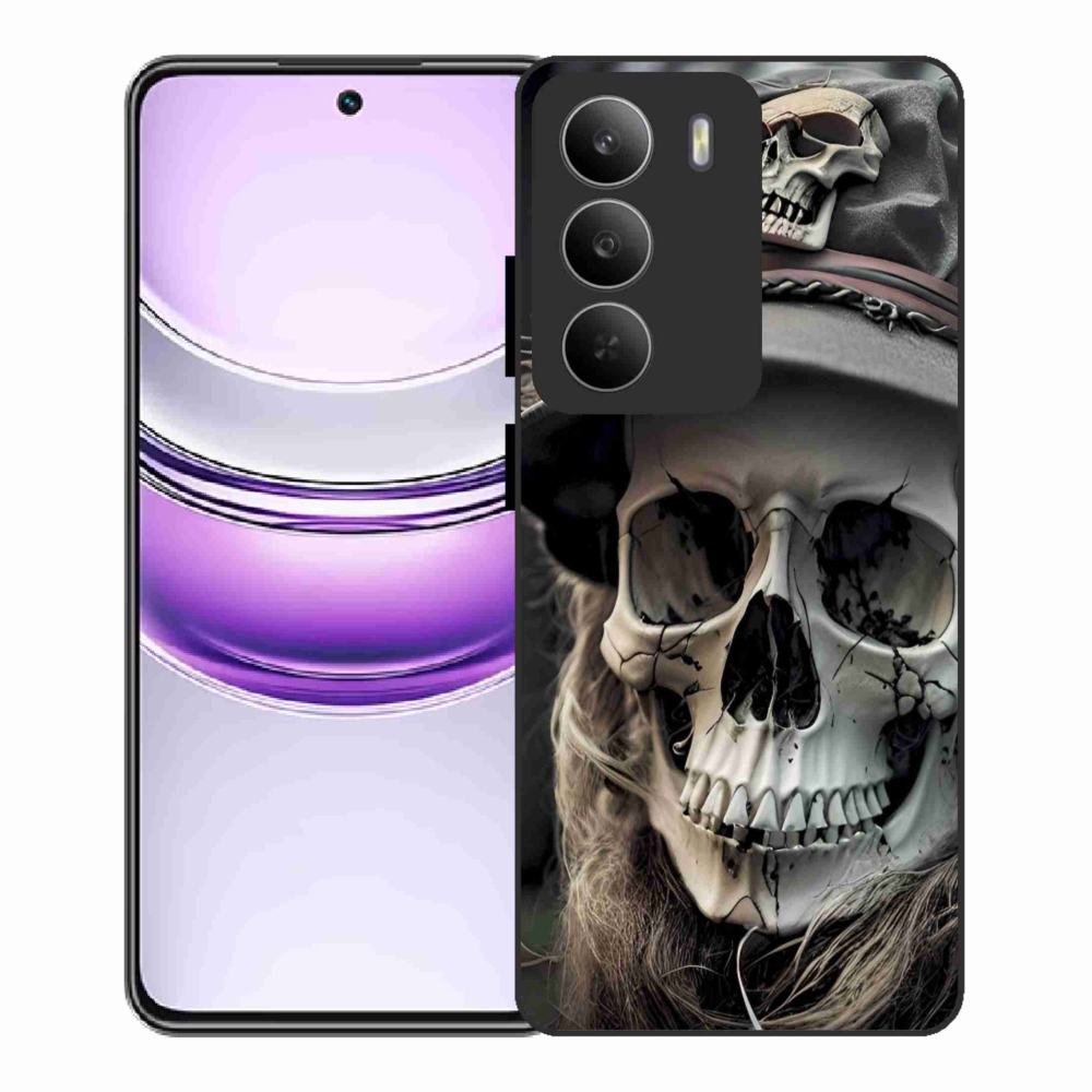 Gelový kryt mmCase na Realme 14x 5G - temná lebka