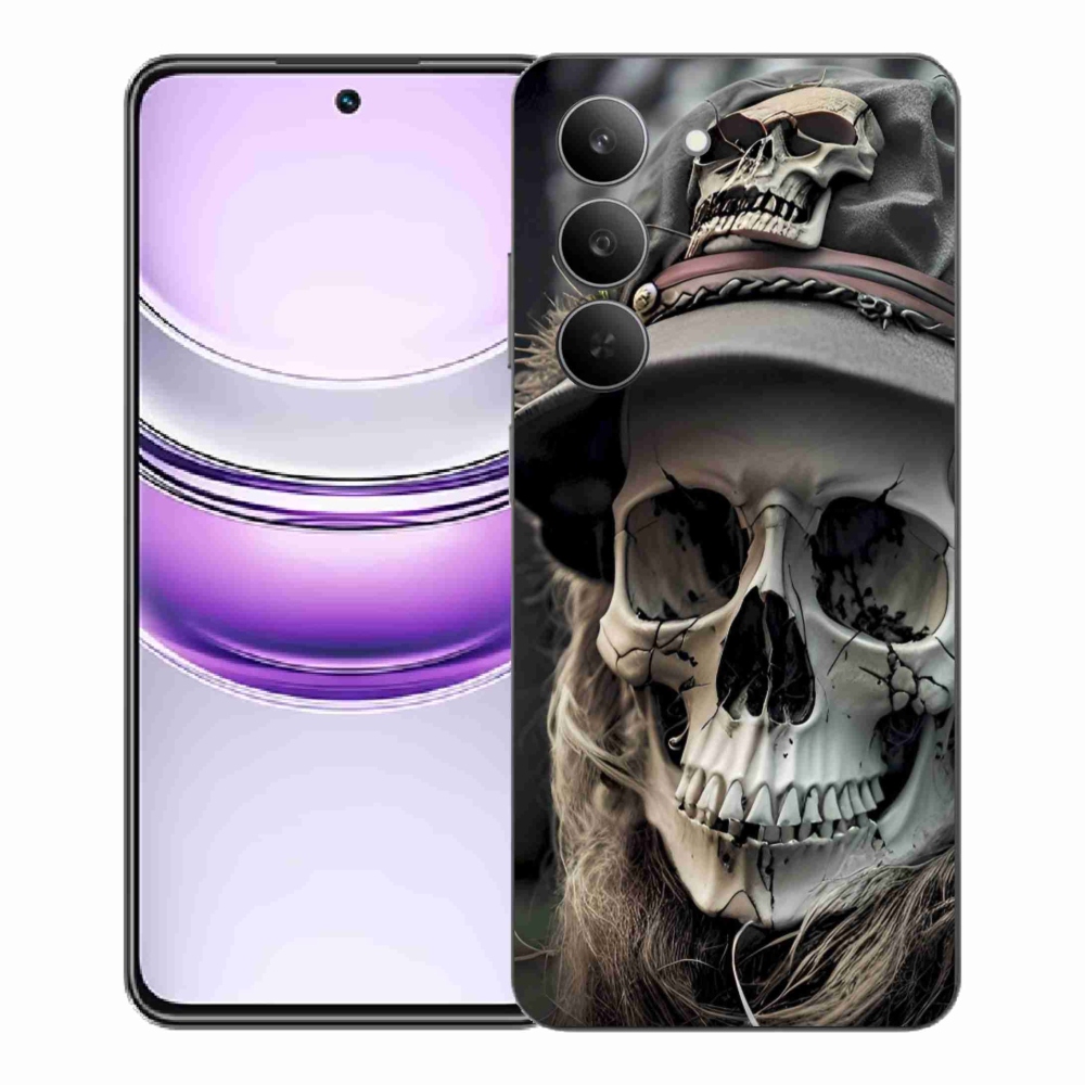 Gelový kryt mmCase na Realme 14x 5G - temná lebka