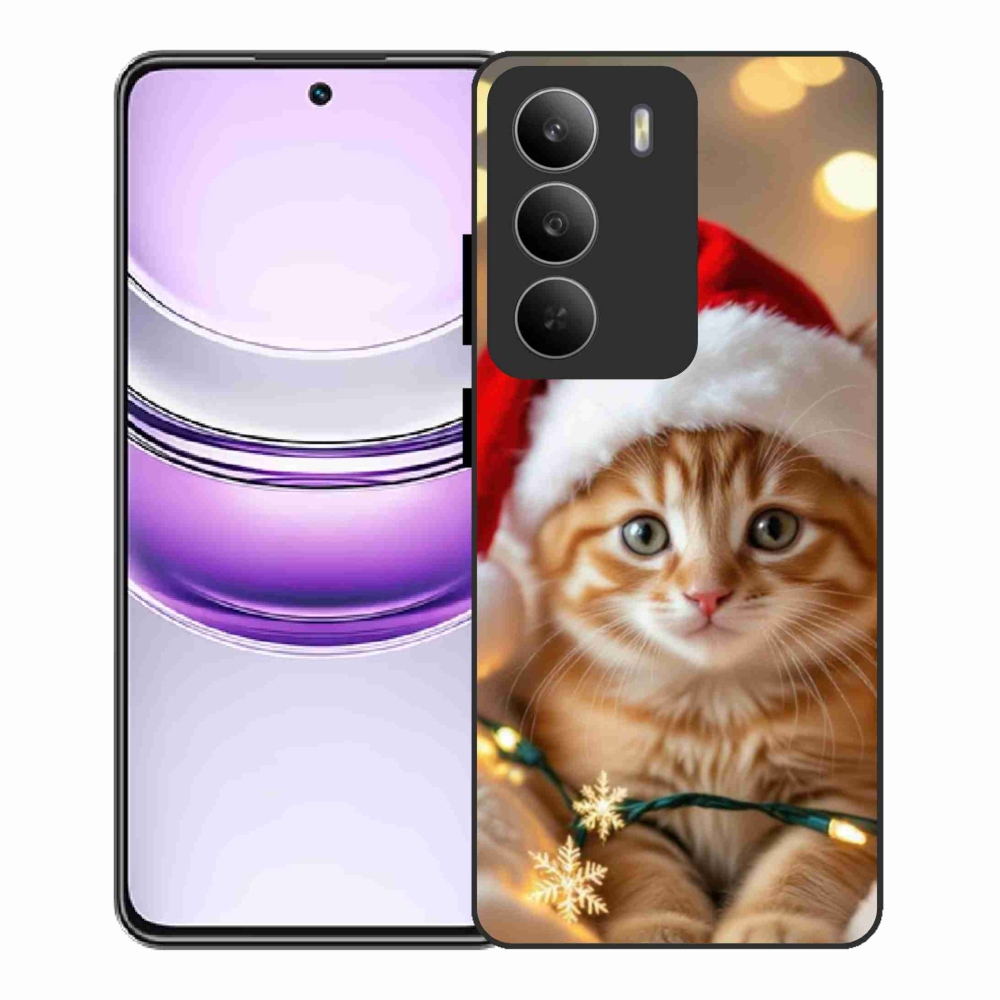 Gelový kryt mmCase na Realme 14x 5G - vánoční kotě