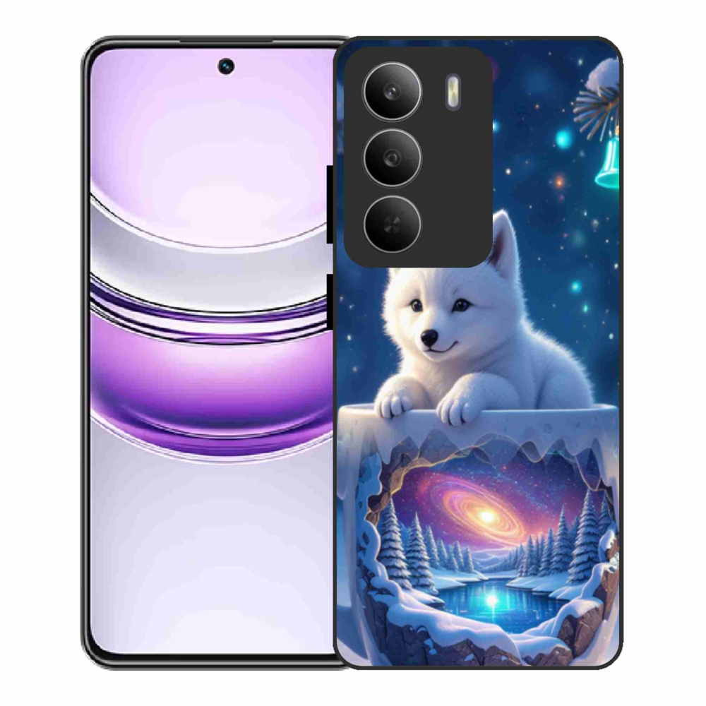 Gelový kryt mmCase na Realme 14x 5G - vánoční štěně