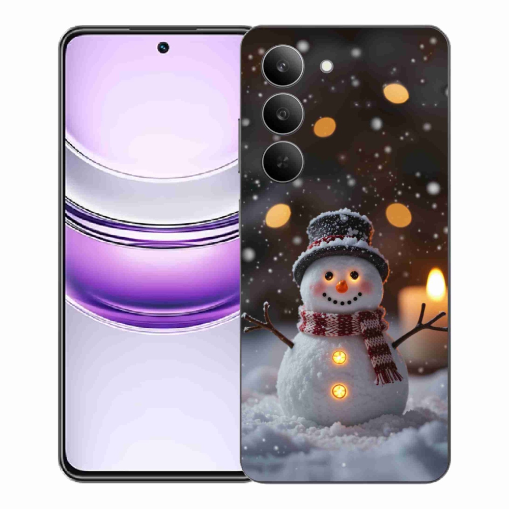 Gelový kryt mmCase na Realme 14x 5G - veselý sněhulák