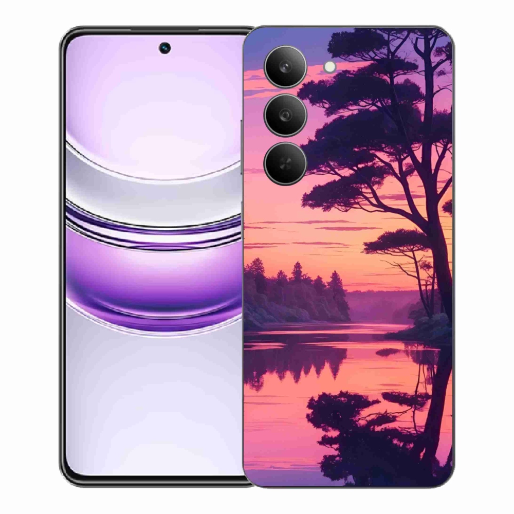 Gelový kryt mmCase na Realme 14x 5G - západ slunce nad jezerem