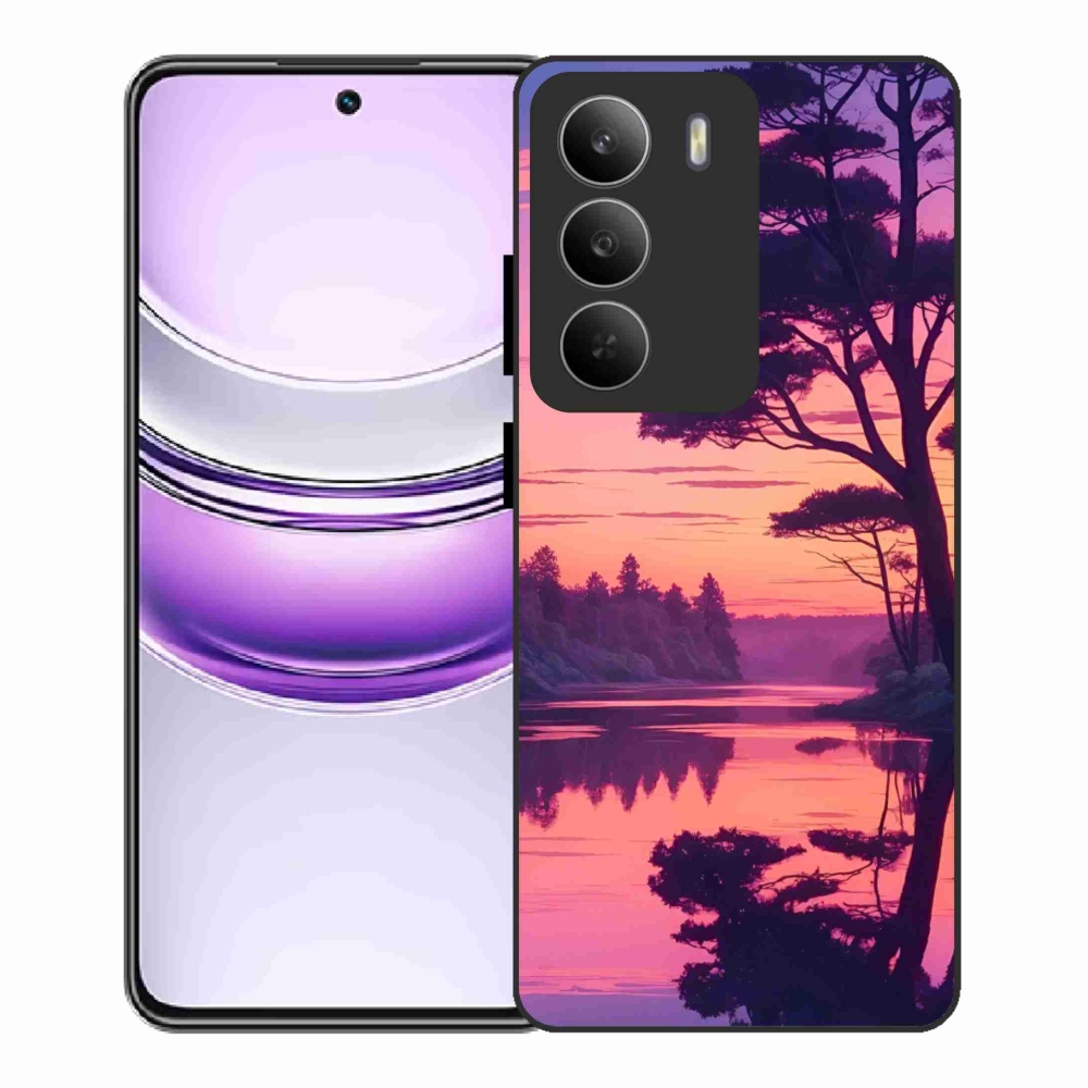 Gelový kryt mmCase na Realme 14x 5G - západ slunce nad jezerem