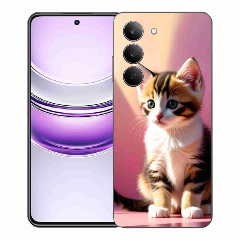 Gelový kryt mmCase na Realme 14x 5G - zvědavé kotě 2