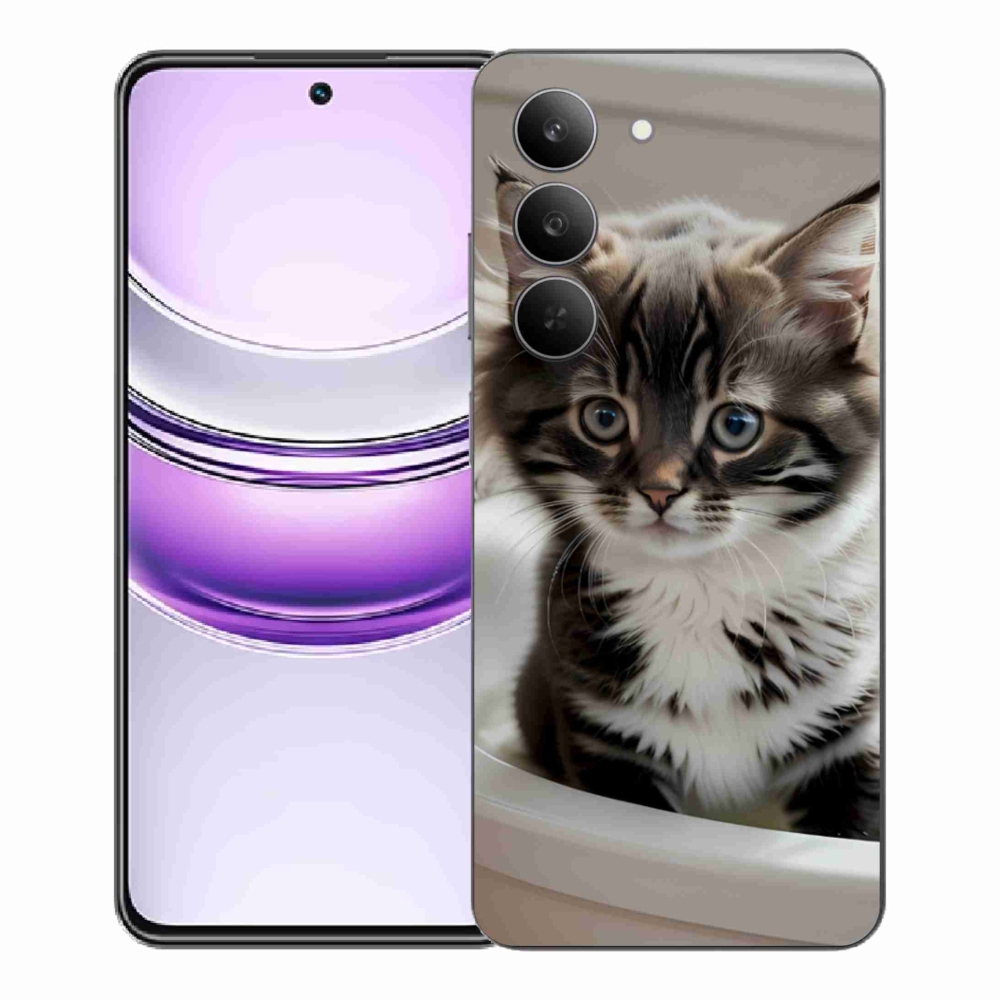 Gelový kryt mmCase na Realme 14x 5G - zvědavé kotě