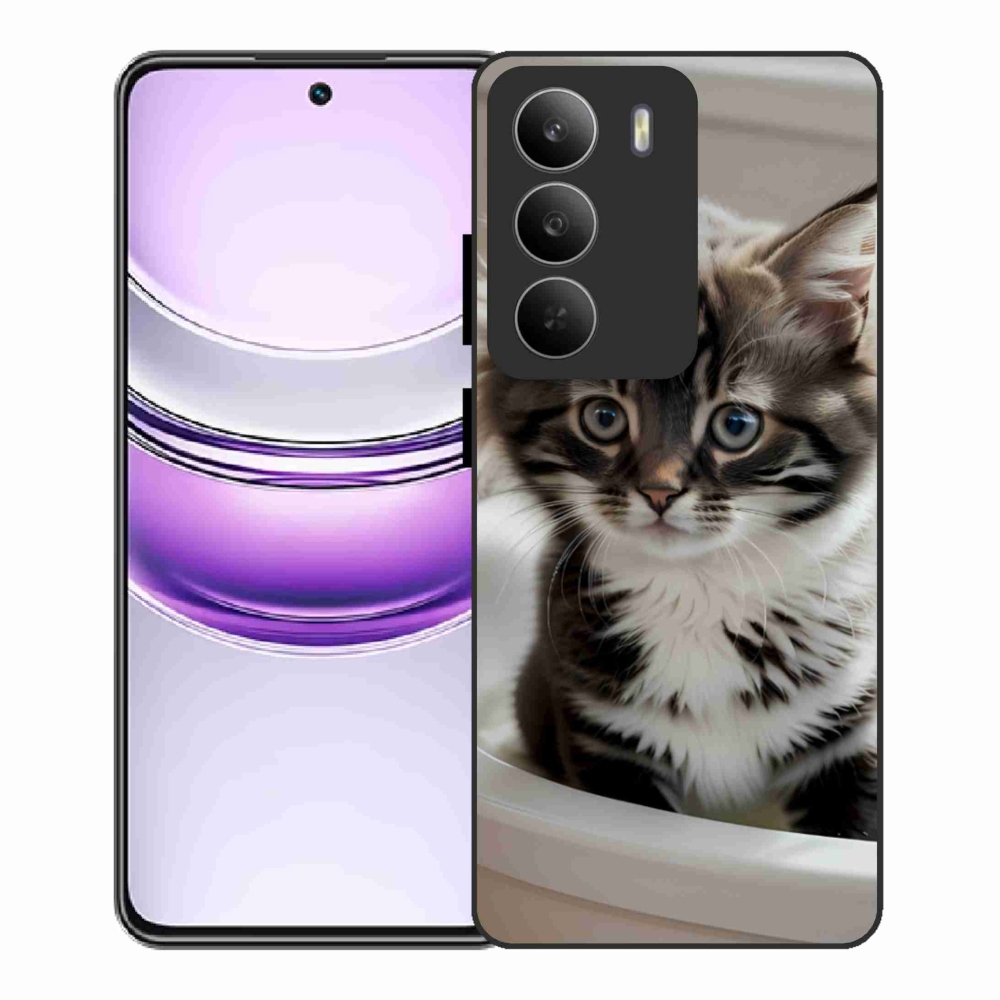 Gelový kryt mmCase na Realme 14x 5G - zvědavé kotě