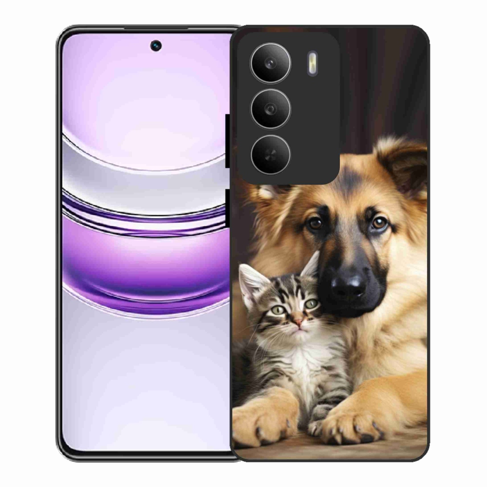 Gelový kryt mmCase na Realme 14x 5G - zvířecí přátelství