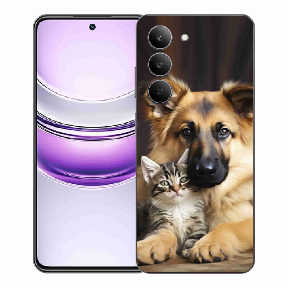 Gelový kryt mmCase na Realme 14x 5G - zvířecí přátelství