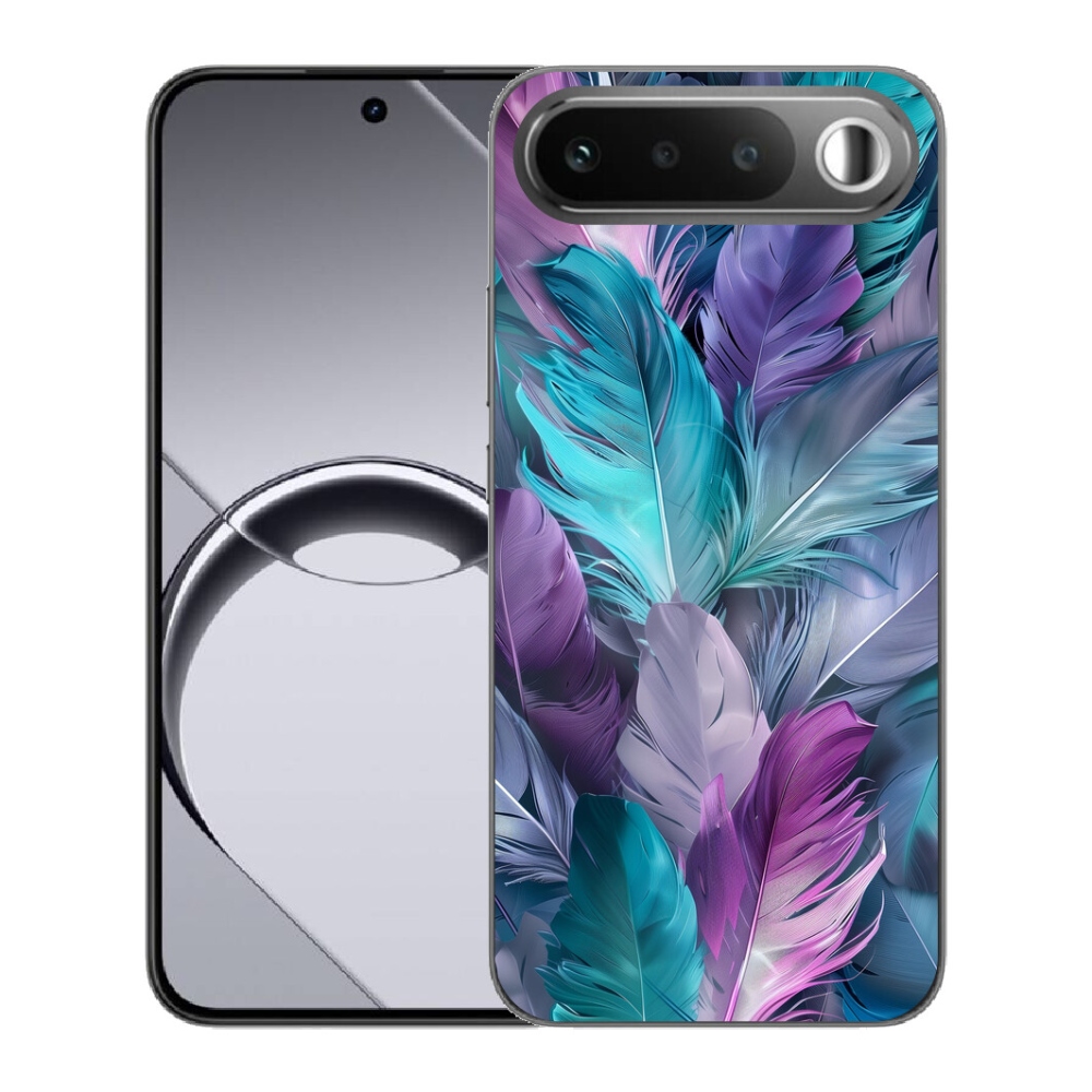 Gelový kryt mmCase na Realme 16 5G - barevné peří 2