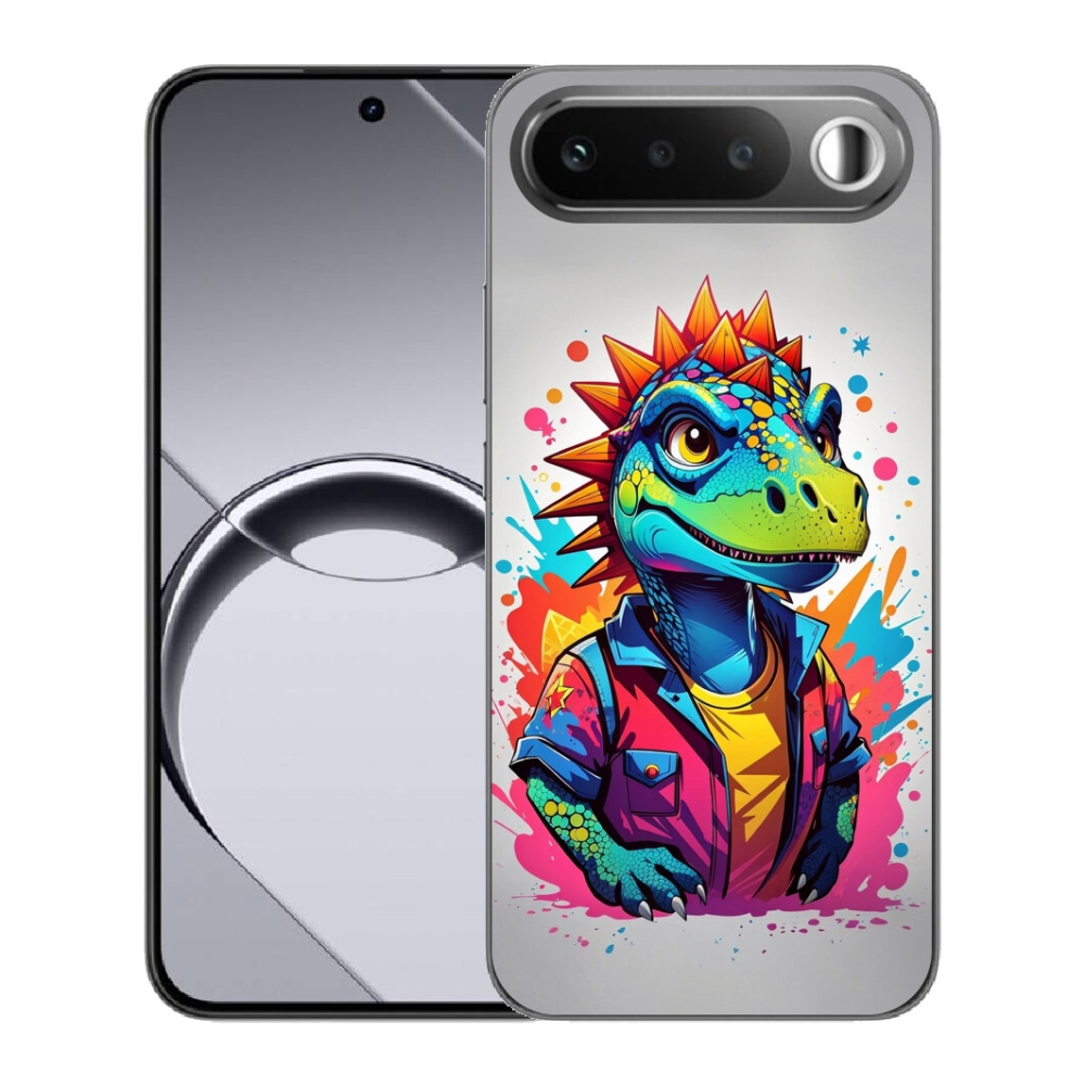 Gelový kryt mmCase na Realme 16 5G - barevný dinosaurus