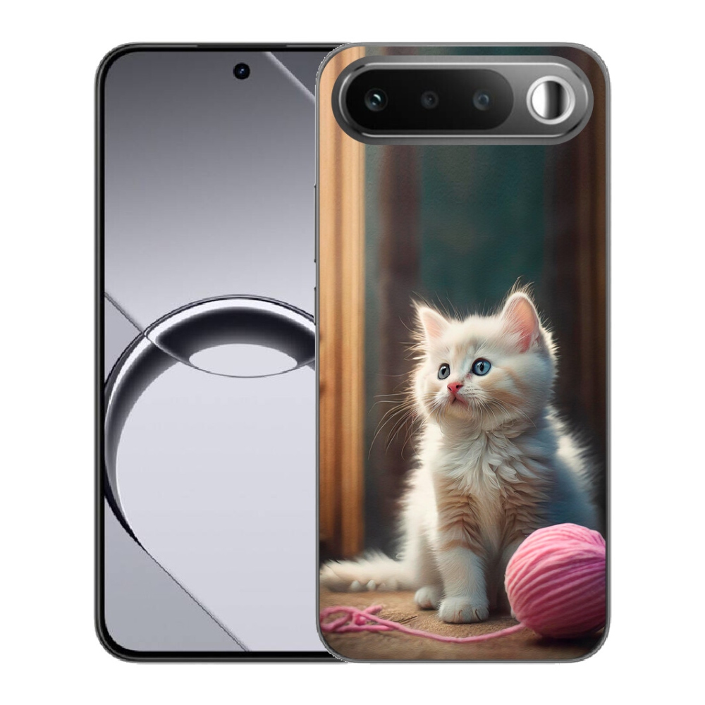 Gelový kryt mmCase na Realme 16 5G - bílé kotě 2