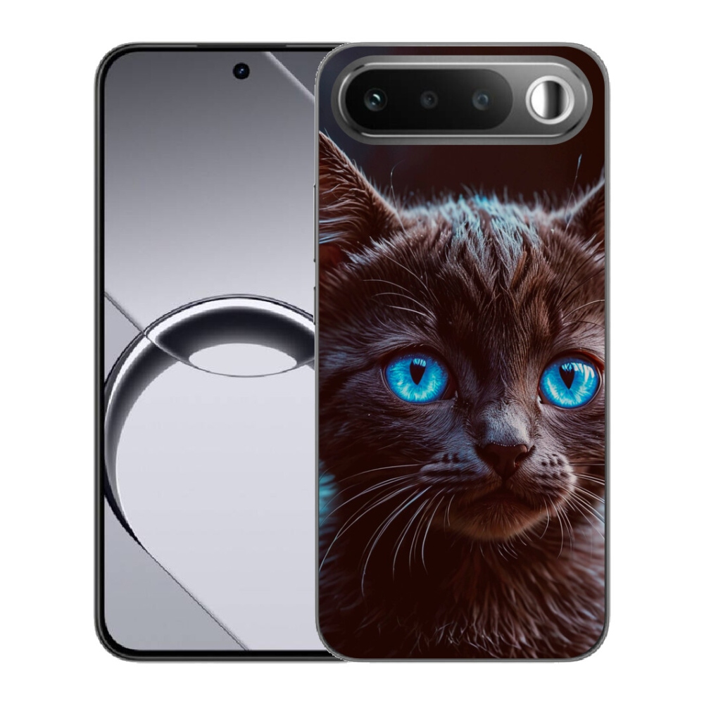 Gelový kryt mmCase na Realme 16 5G - černé kotě 2